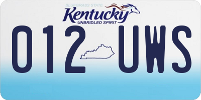 KY license plate 012UWS