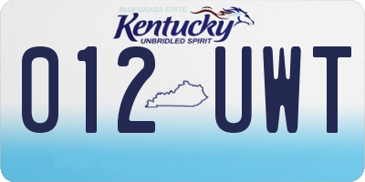 KY license plate 012UWT