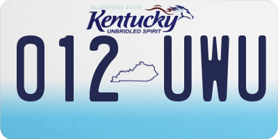 KY license plate 012UWU