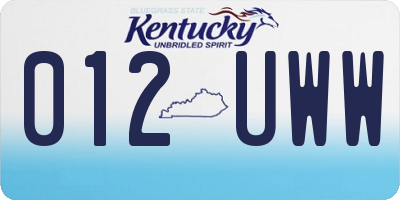 KY license plate 012UWW