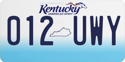 KY license plate 012UWY