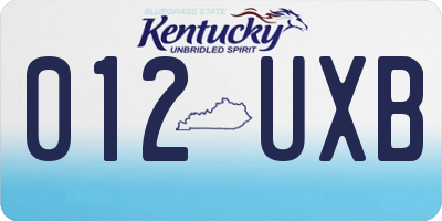KY license plate 012UXB