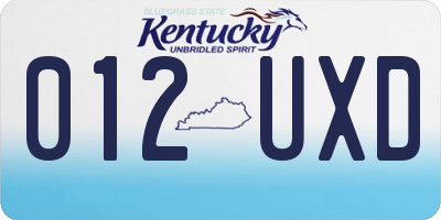 KY license plate 012UXD