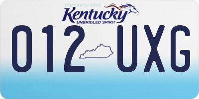 KY license plate 012UXG