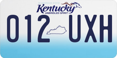 KY license plate 012UXH