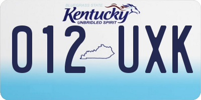 KY license plate 012UXK