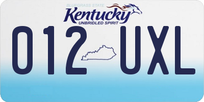 KY license plate 012UXL