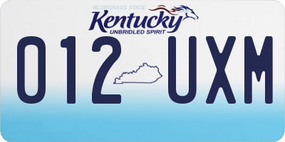 KY license plate 012UXM