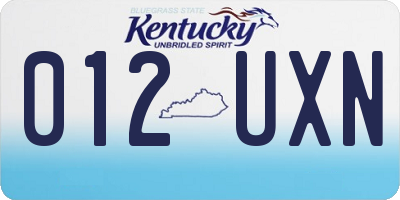 KY license plate 012UXN