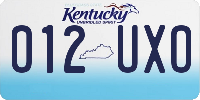 KY license plate 012UXO