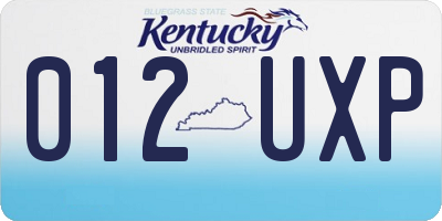 KY license plate 012UXP