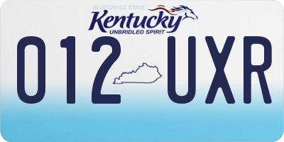 KY license plate 012UXR