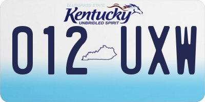 KY license plate 012UXW