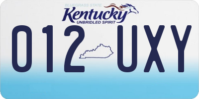 KY license plate 012UXY