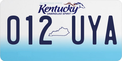 KY license plate 012UYA