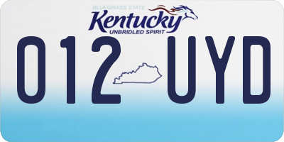 KY license plate 012UYD