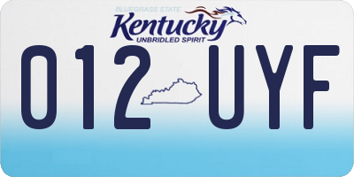 KY license plate 012UYF