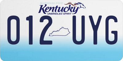 KY license plate 012UYG