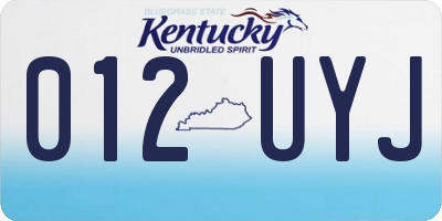 KY license plate 012UYJ