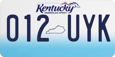 KY license plate 012UYK
