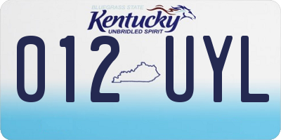 KY license plate 012UYL
