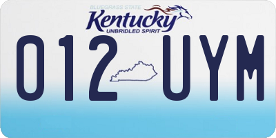 KY license plate 012UYM