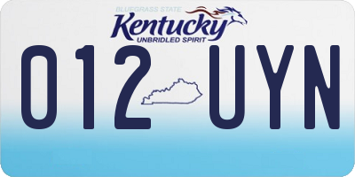KY license plate 012UYN