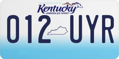 KY license plate 012UYR