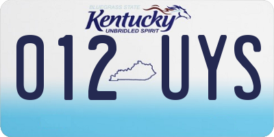 KY license plate 012UYS