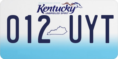 KY license plate 012UYT
