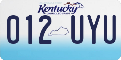 KY license plate 012UYU