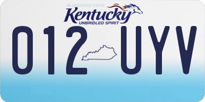 KY license plate 012UYV