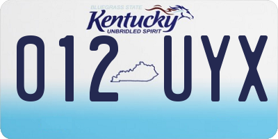 KY license plate 012UYX