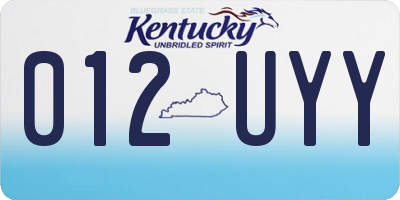 KY license plate 012UYY