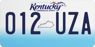 KY license plate 012UZA