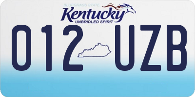 KY license plate 012UZB