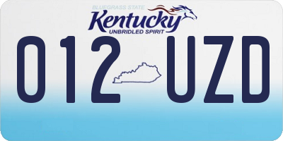 KY license plate 012UZD