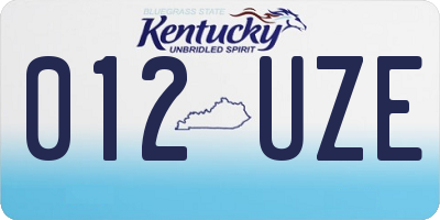 KY license plate 012UZE