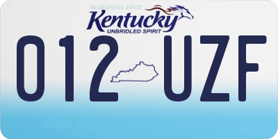 KY license plate 012UZF