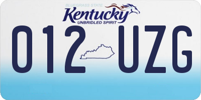 KY license plate 012UZG