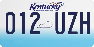 KY license plate 012UZH