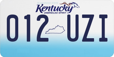 KY license plate 012UZI