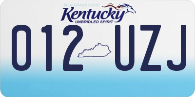KY license plate 012UZJ