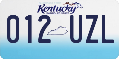 KY license plate 012UZL
