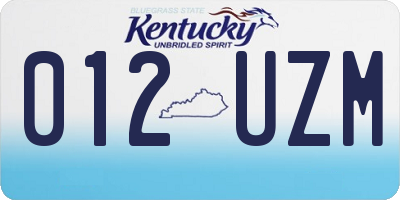 KY license plate 012UZM