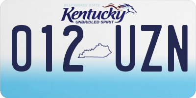 KY license plate 012UZN