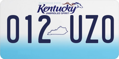 KY license plate 012UZO