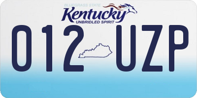 KY license plate 012UZP