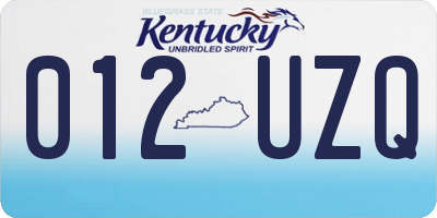 KY license plate 012UZQ