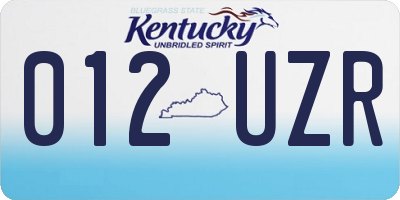 KY license plate 012UZR